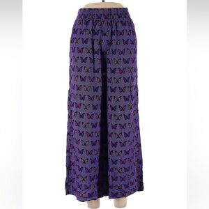 Terez Purple Butterfly Wide-Leg Pants
